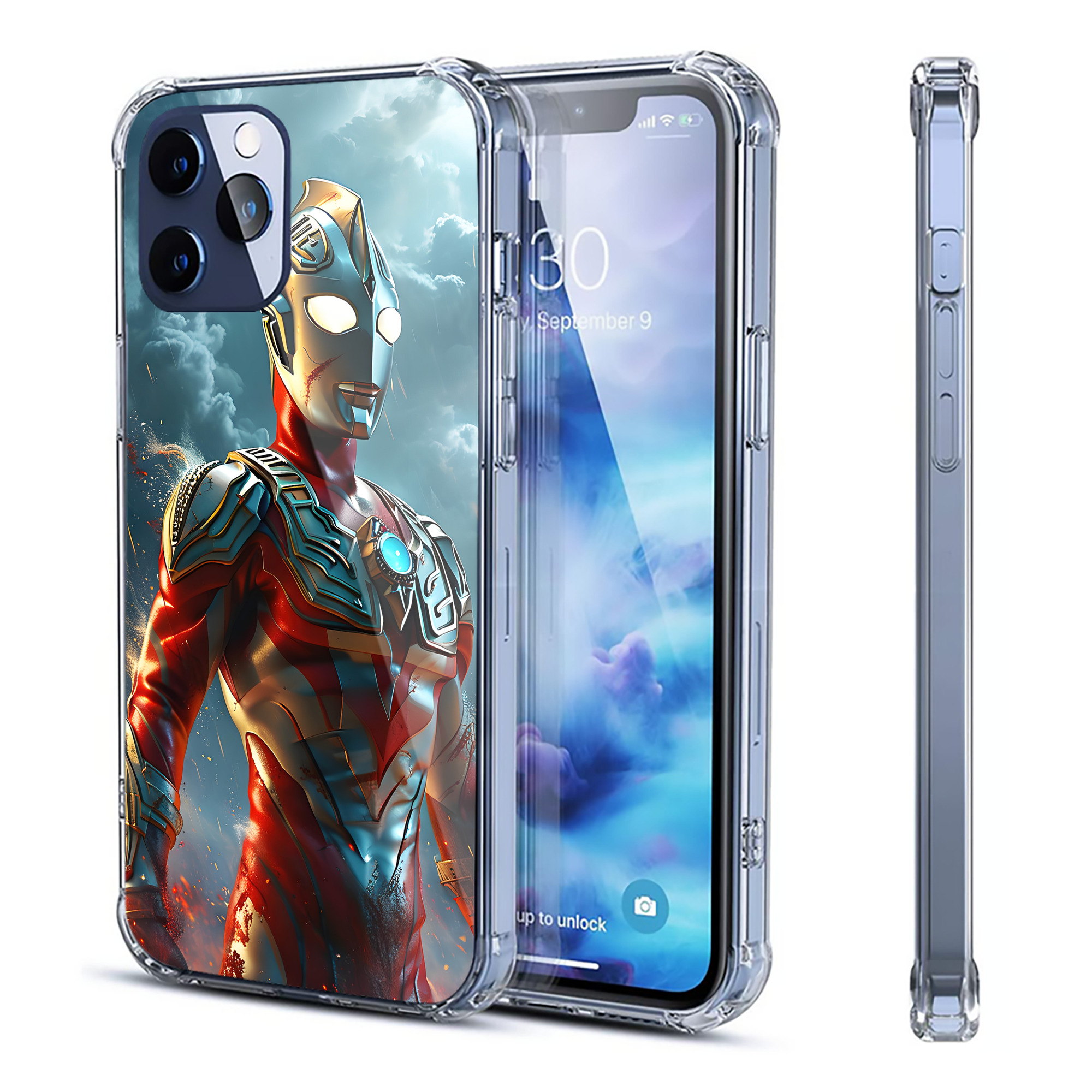 （画像用） ウルトラマン Ultraman 【iPhone 12シリーズ対応】透明スマホケース（クリアソフトケース）